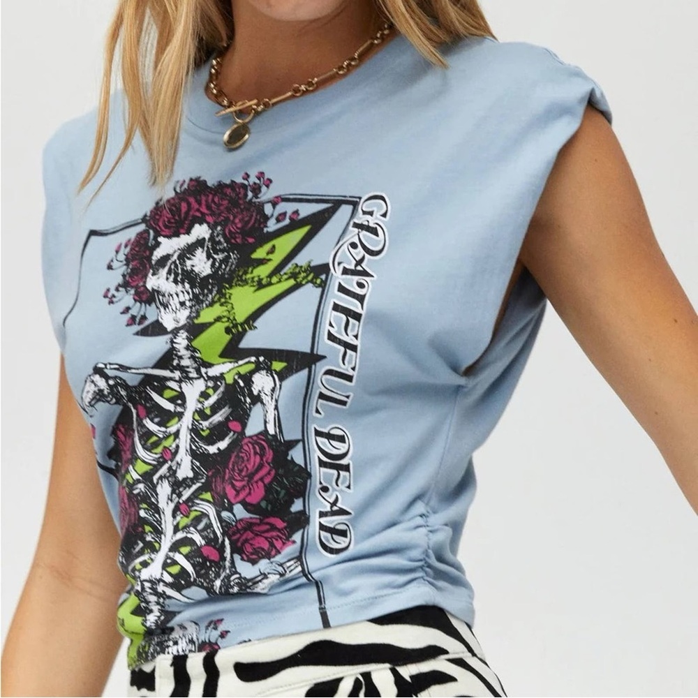 Grateful Dead Women's Light Blue Muscle Tee